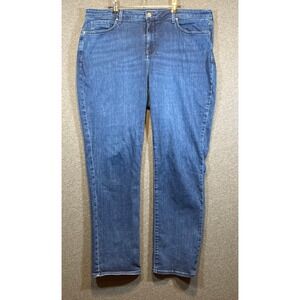 NYDJ Sheri Slim Jeans Womens 18W Dark Wash Blue Lift Tuck High Rise Denim Pants